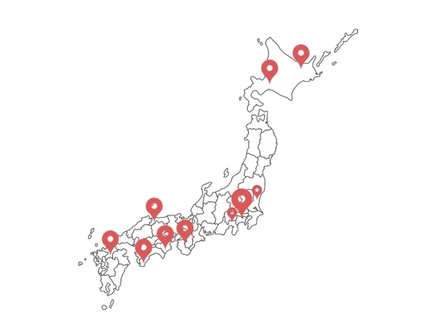 リモートワークを導入しているため、日本各地に社員がいます