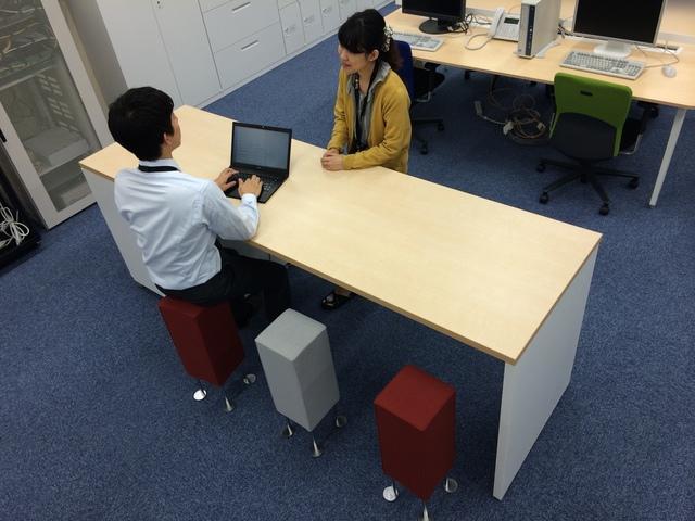 ちょっとした打ち合わせは、ユーティリティスペースにて