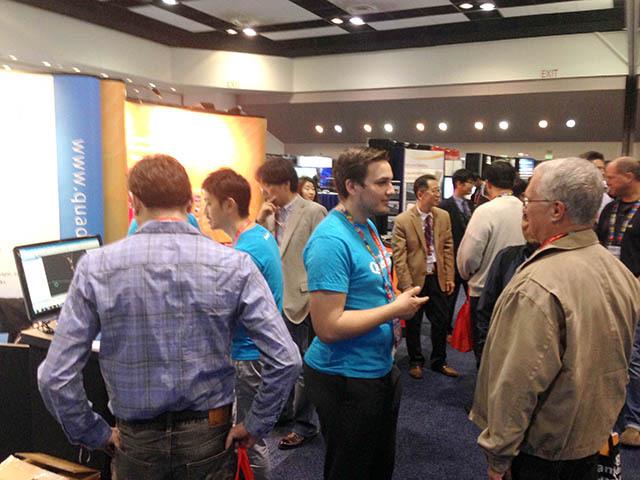 米国シリコンバレーでの展示会風景。この後取引先とランチミーティングに。