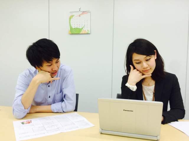 新入社員の教育風景。
入社時には、導入教育を2週間かけてしっかり行います！