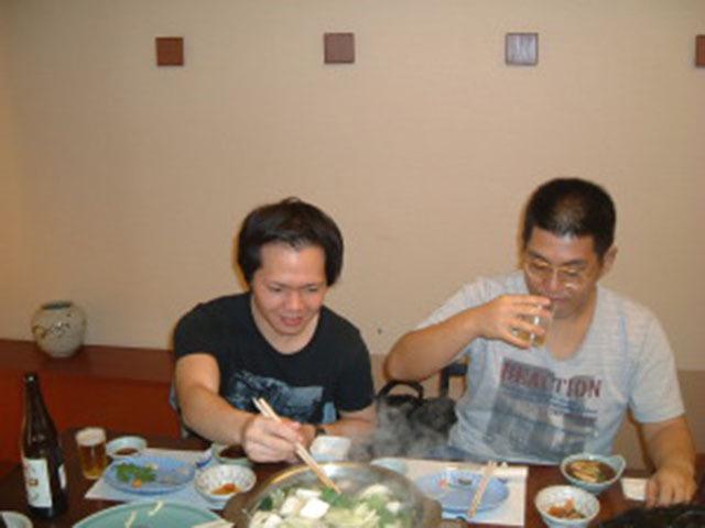 和気あいと、仲間とのひとときです。