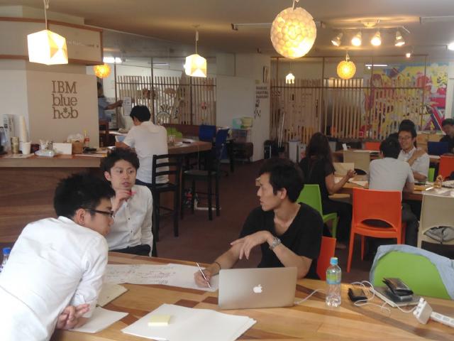 コワーキングスペースを貸し切って、ビジネスアイディアを絞り出すワーキング。朝から晩までみっちり行います。