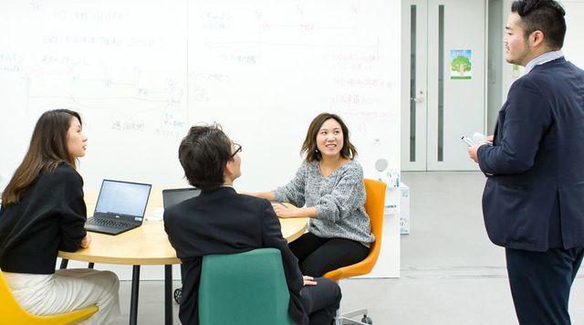 ミーティング風景。やりたいことやアイディアを発信することができ、かつ挑戦できることも魅力。