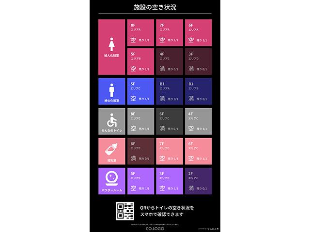 トイレの空席情報サービス「Throne/AirKnock （スローン/エアノック）」。センサーとITを組みあわせ、トイレの空き状況をリアルタイムに表示させる。