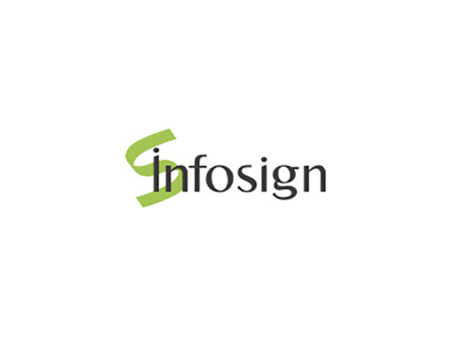 infosignの社名の由来は、Information＝情報とDesign＝デザインを融合させるという思いをこめた造語から。