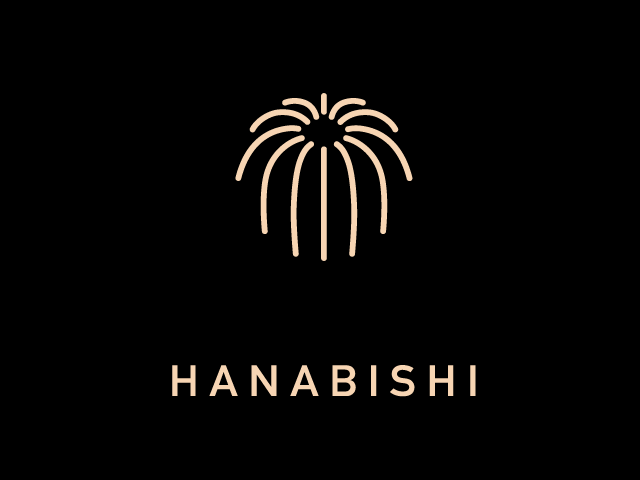 HANABISHIという会社名は「世界が熱狂する、花火のようなサービスを打ち上げ続ける『職人』でありたい」という想いが込められている。
ロゴは、多くの花火大会でクライマックスを飾る、金色の星がゆっくりと広がり、観客にふりそそぐかのような息の長い花火「しだれ柳」をモチーフにしている。