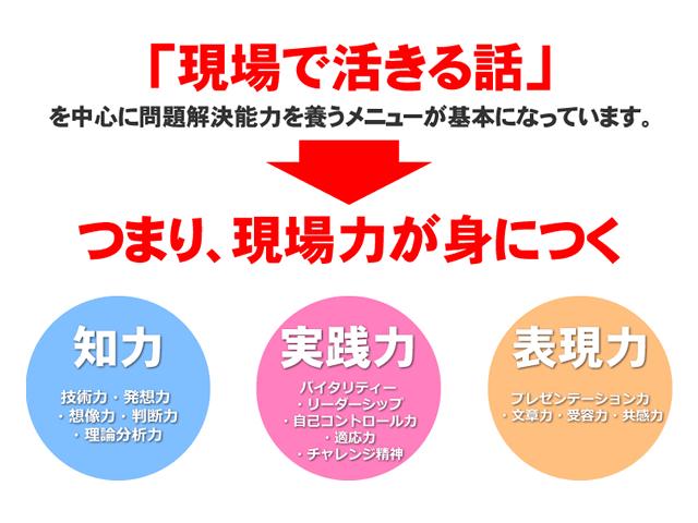 現場力が身につくので、研修後のOJTも安心して仕事を行うことができます。また、不安なことも先輩社員がいるのでしっかりとサポートいたします。