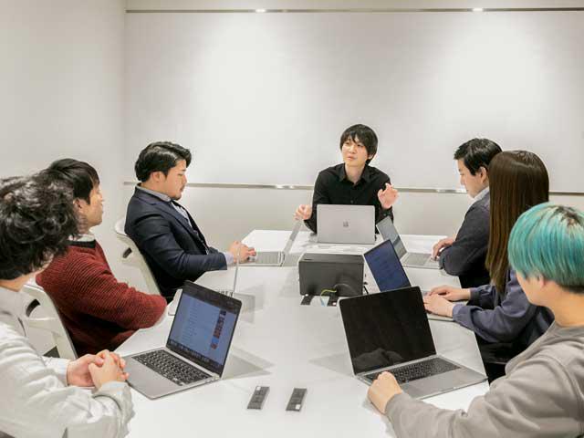 2020年から本格的に始動した社内開発では、受託開発の依頼数が大幅UP。お客様に期待以上の成果物を納品するため毎週ミーティングを重ねている。