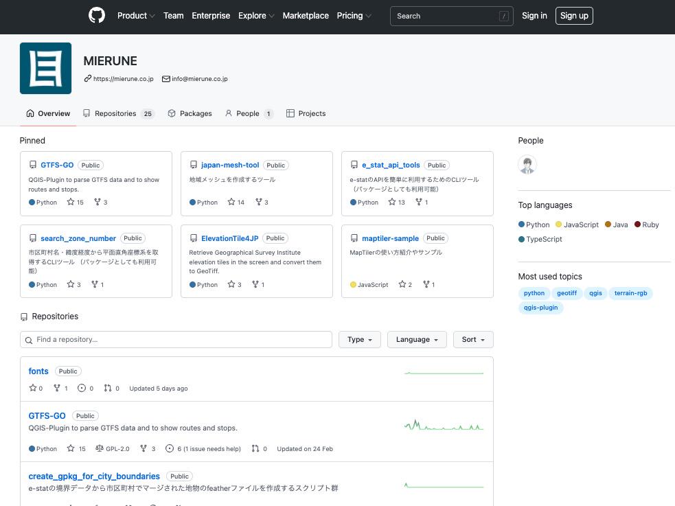MIERUNEのGitHub公開リポジトリ。様々なツールやプラグインが共有されている