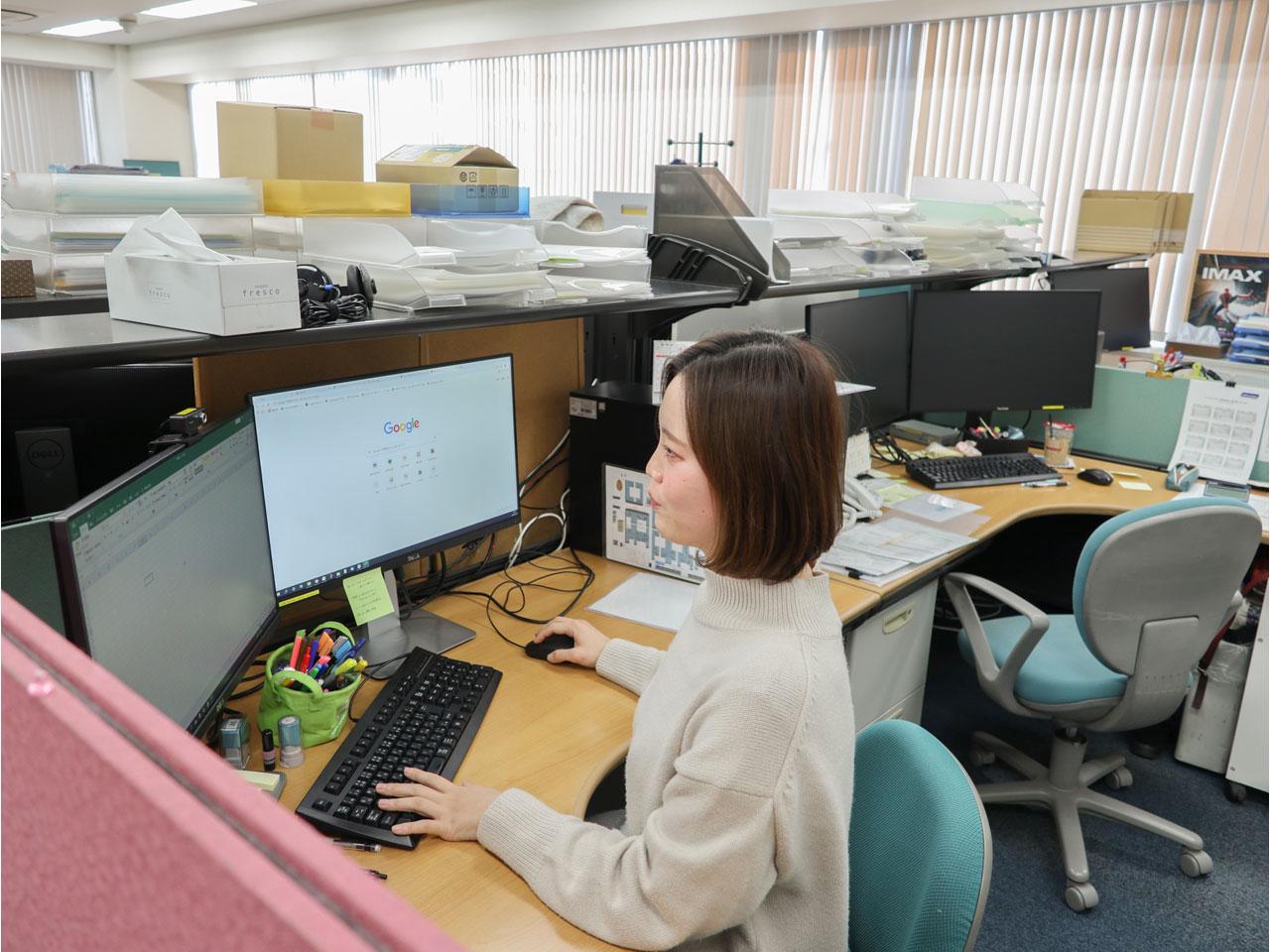 女性社員の比率も高く、コミュニケーションが多い部署。