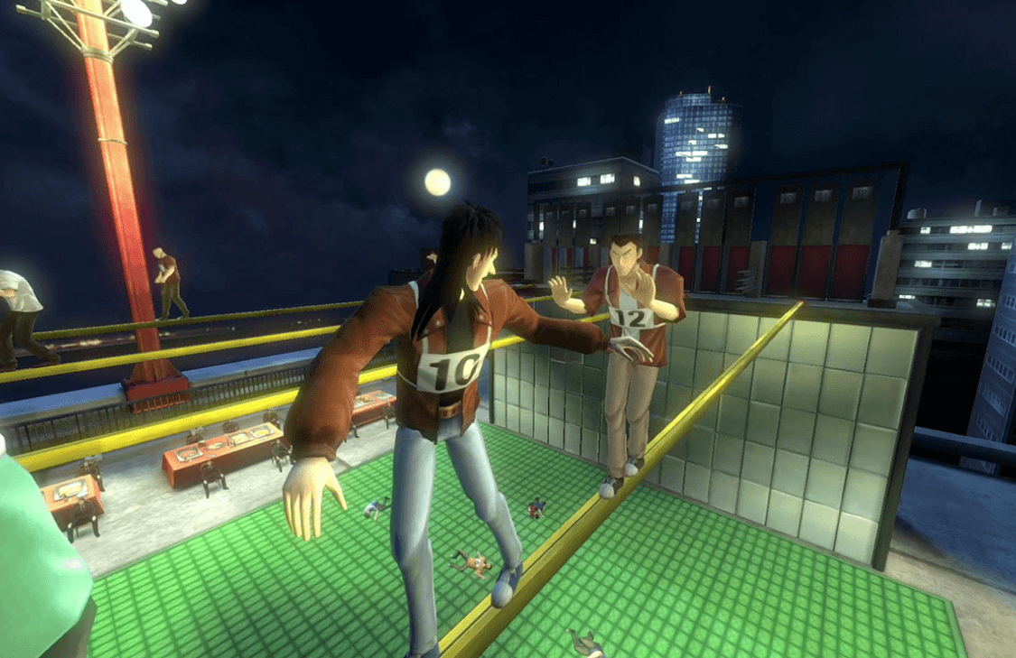 「カイジＶＲ～絶望の鉄骨渡り～」

PSVRでリリースされ、その後スマートフォン、Switchと移植されました。さらにVRPARKTOKYOにて専用versionがリリースされ、同パークで最も人気のあるコンテンツとなり最長の設置アトラクションとなりました。PSVRでは海外版もリリースされ、アジア8カ国に対し、英語／繁体字中国語／簡体字中国語／韓国語と4言語でリリースされ、現在も販売され続けているロングセラー商品です。