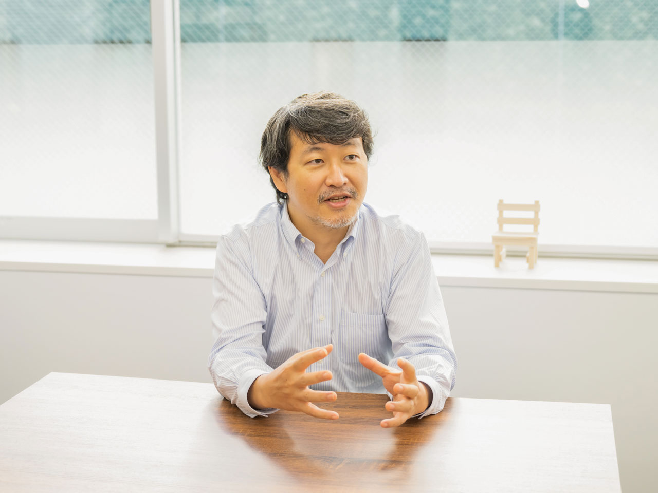 二十数年前の卒論のテーマが『検索エンジン』であり、インターネットによる社会の変化を考えてきた、代表取締役の松尾博周氏。
