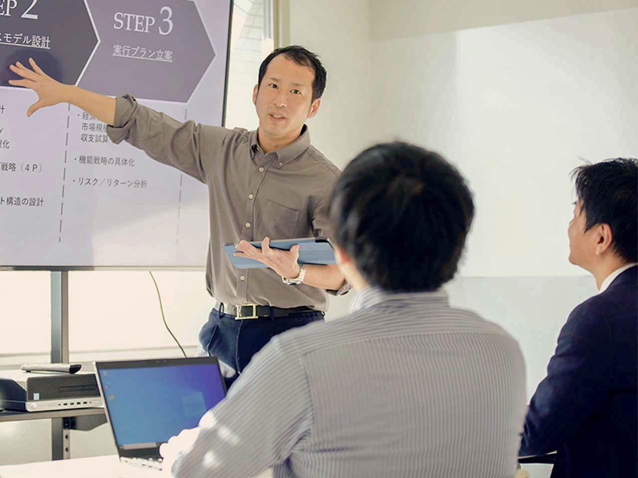 社内にマーケティングやプランニング、クリエイティブディレクション、WEBディレクションなどのプロフェッショナルを揃える。