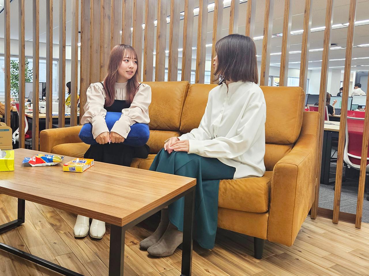 上司、先輩が話しやすく、気兼ねなく相談できる環境です。