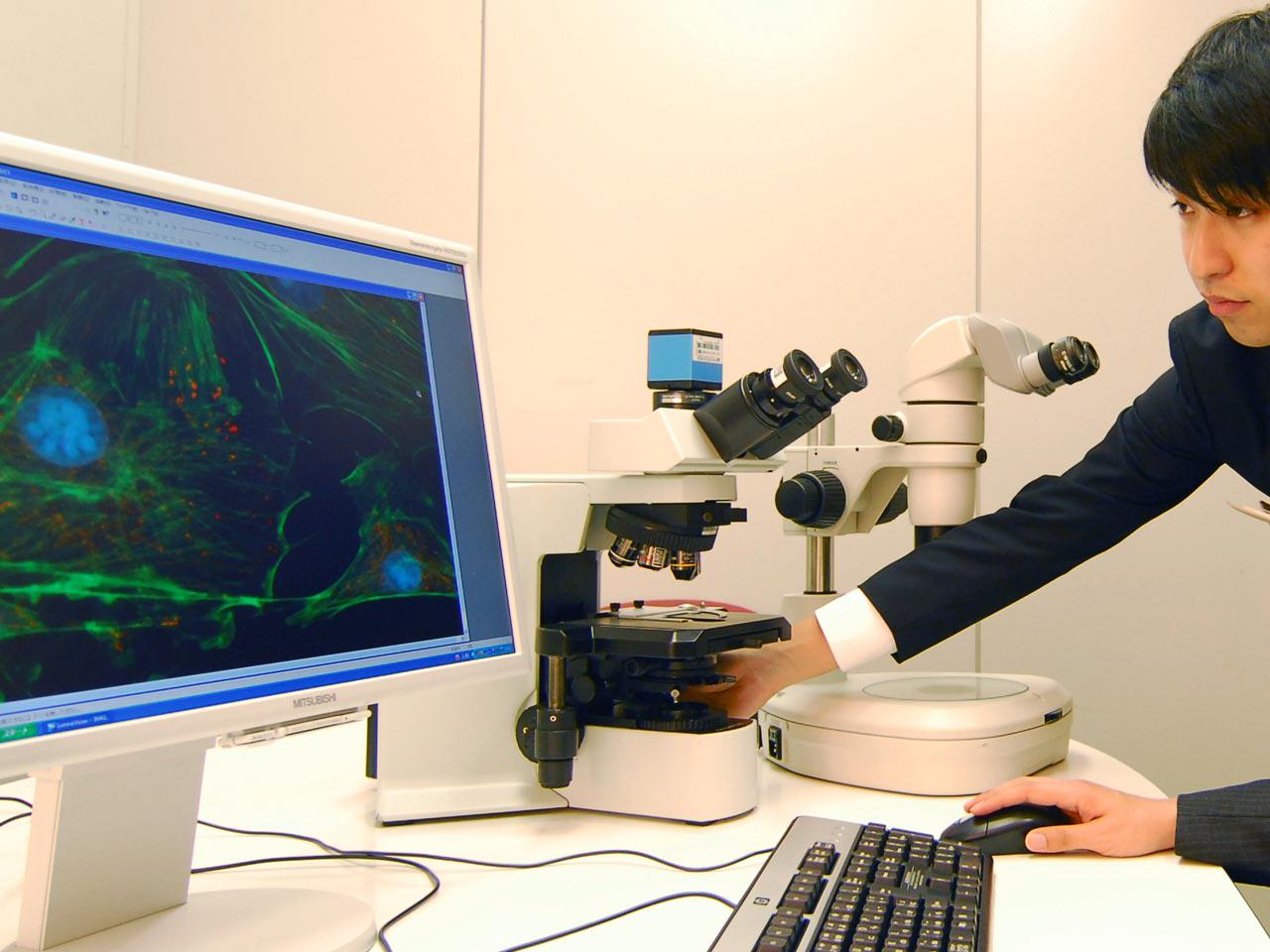 ビジュアルシステム部は画像解析に特化し、顕微鏡向けの解析ソフトでは国内トップクラスの実績を誇る。