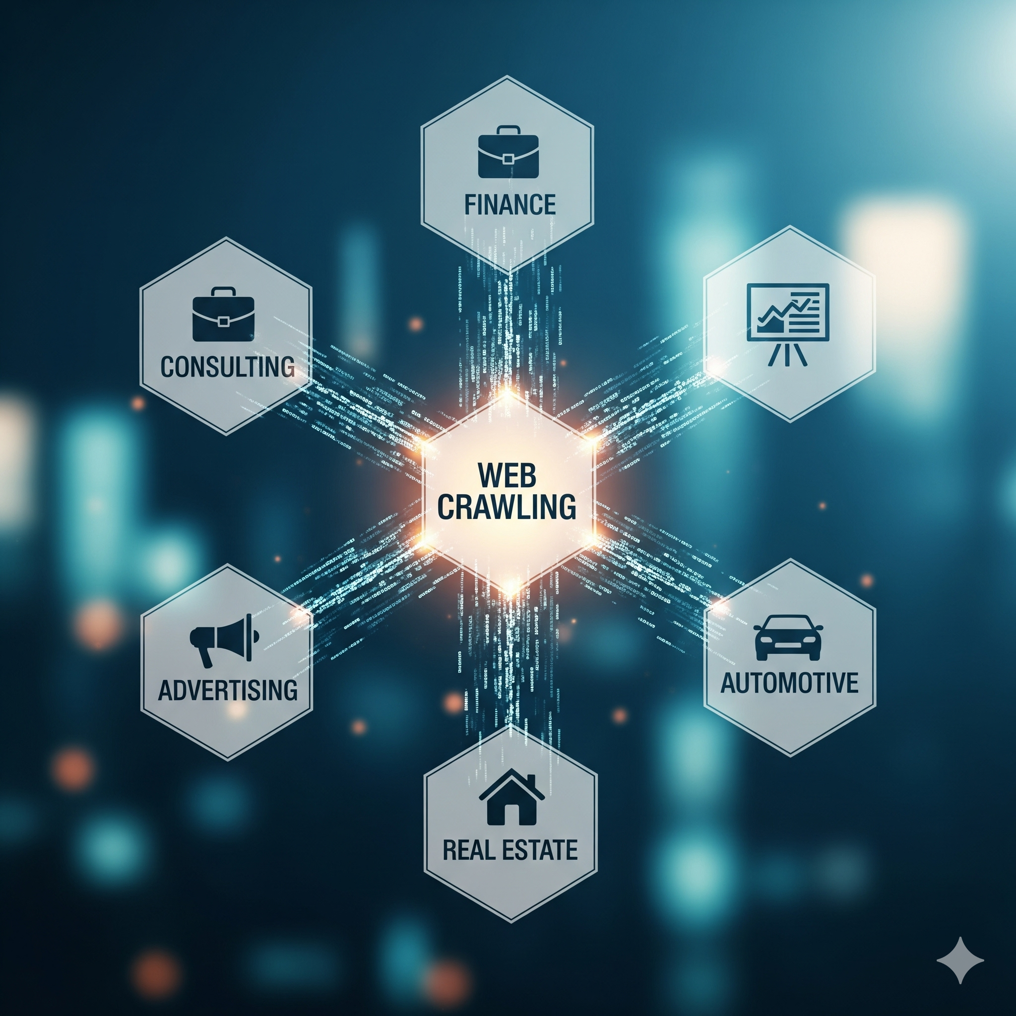 コンサルティング、金融、投資ファンド、広告代理店、リサーチ会社、メディア、システム開発、データ分析、メーカー（一般＆工業消費財）、不動産、自動車といった幅広い業界への対応力で、それぞれの業界に特化したクローリングを実現している。