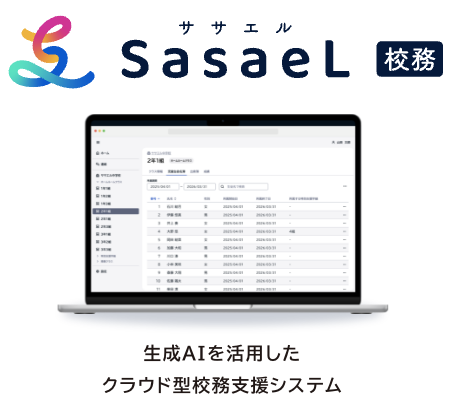 事業内容：生成AIを活用した クラウド型校務支援システム　「SasaeL 校務」