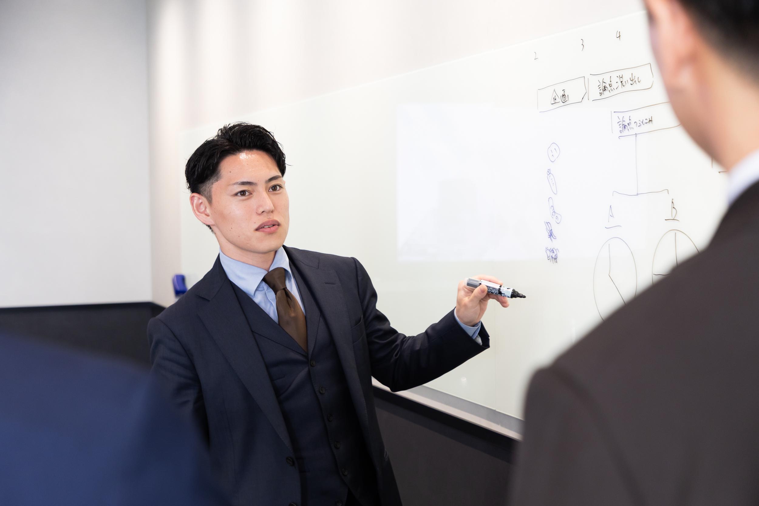 ②自社による総合コンサルティング事業。戦略策定から実行支援まで幅広いフェーズで顧客を支援している。