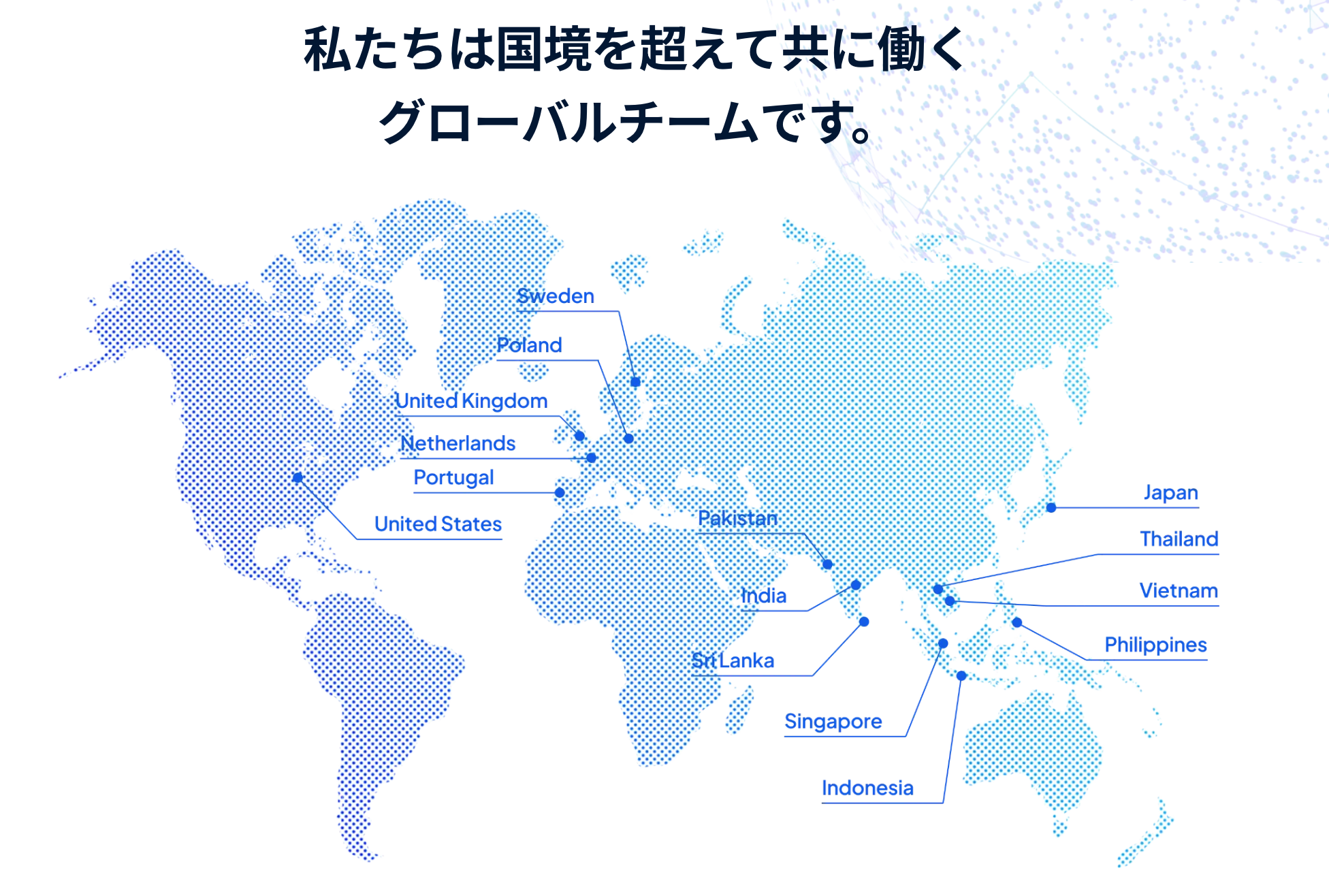23カ国出身の社員が一丸となってJiteraを成長させています。