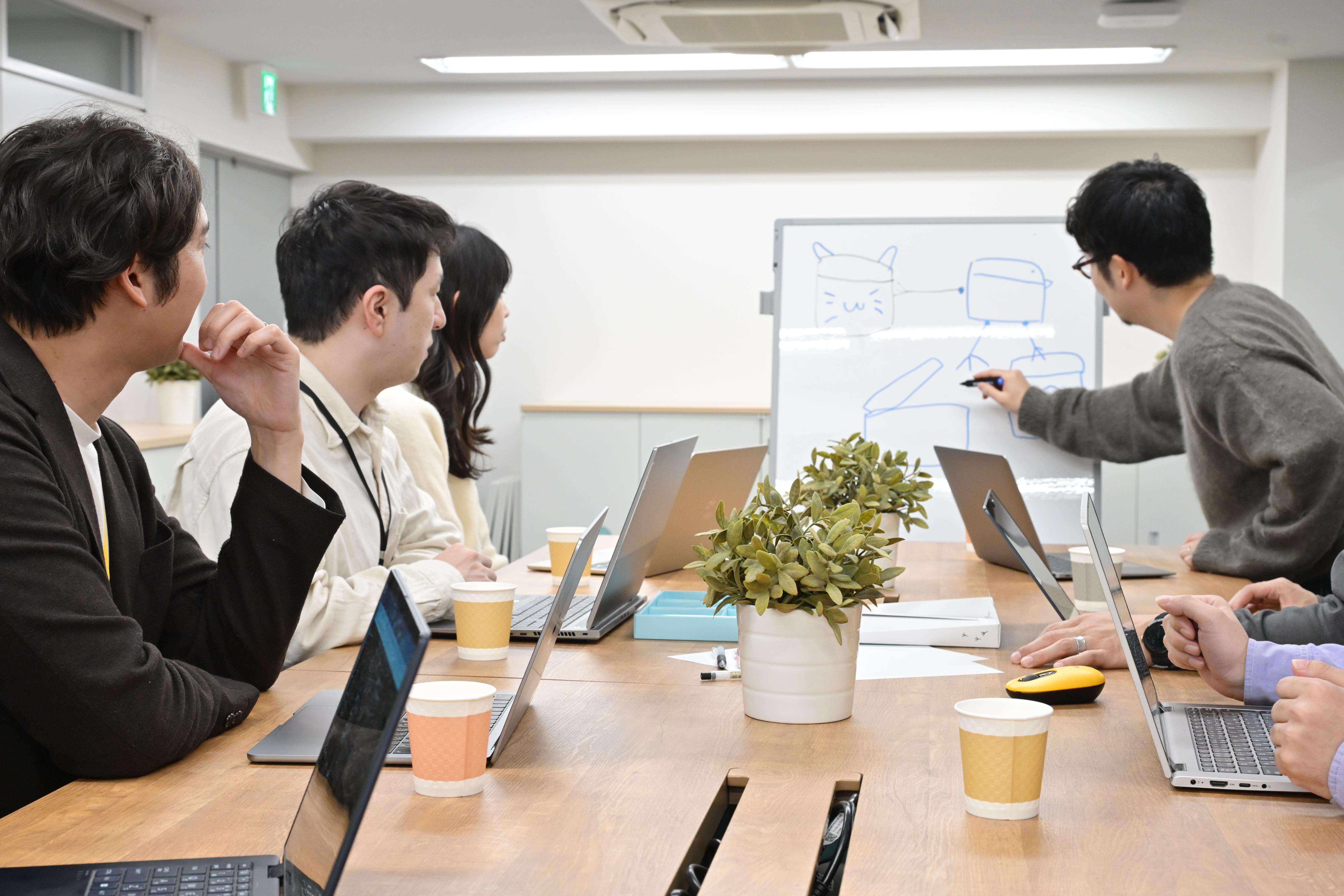 平均年齢35歳、男女比は約3:7 。多様なキャリアを持つメンバーが「ユーザーへの本質的な価値」を求めてフラットに議論します。仕組みが整いすぎた環境ではなく、自ら仕組みを創る面白さがあります。
