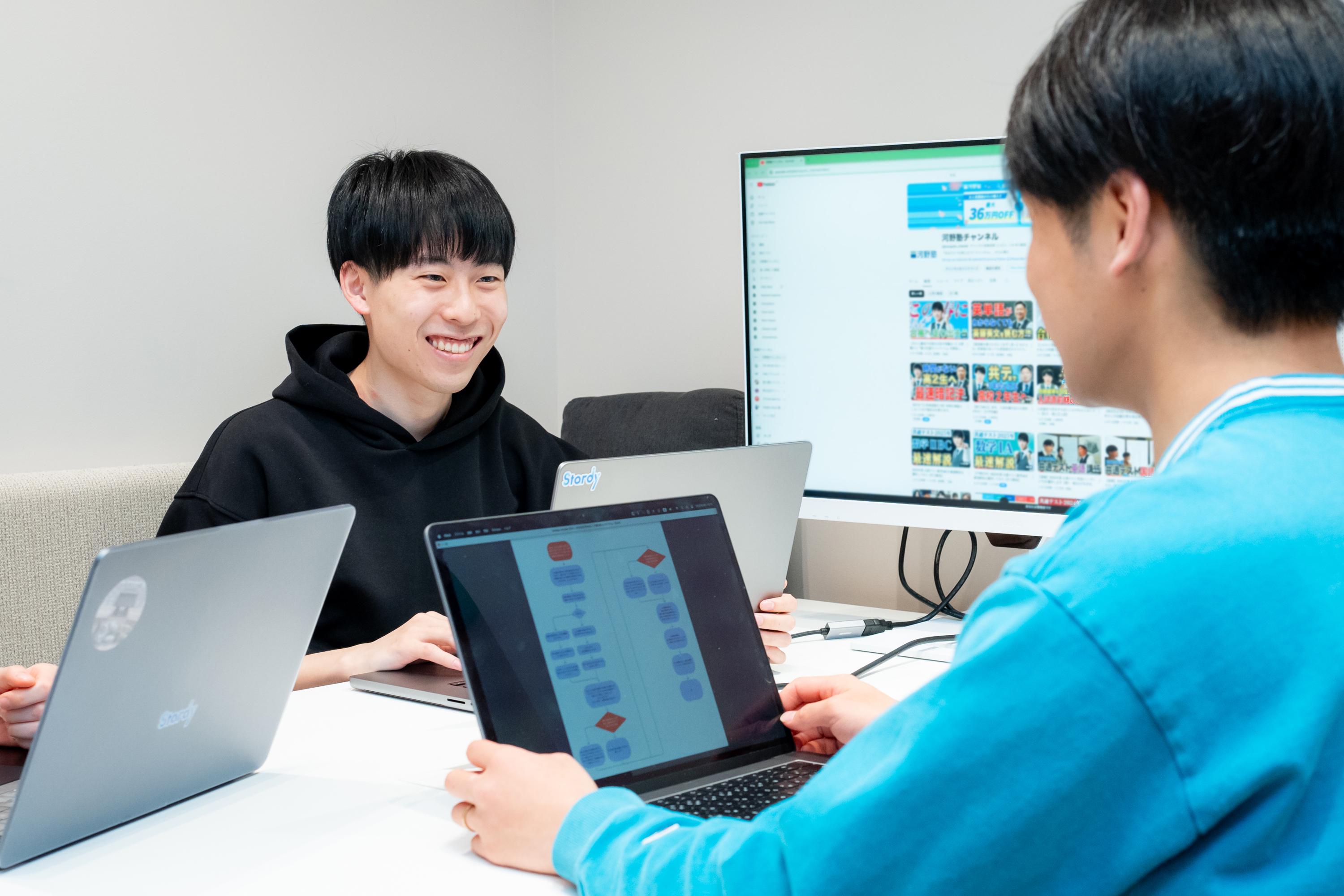 フラットな組織で意思決定がスピーディー、社員一人ひとりに大きな裁量を任せていくスタンスが特長で、当事者意識を持って仕事に取り組み、確かな成長実感を得られる環境。